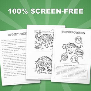 Gastonia Dinosaur Activity Bundle | Coloring Pages, Worksheets, Facts (PDF Download) image 3