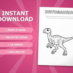 Dryosaurus Dinosaurier Aktivität Bündel | Vorschule Homeschool Lernen (PDF Download) Bild 4