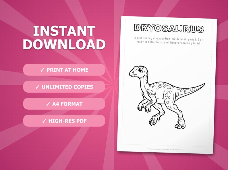 Dryosaurus Dinosaurier Aktivität Bündel | Vorschule Homeschool Lernen (PDF Download) Bild 4
