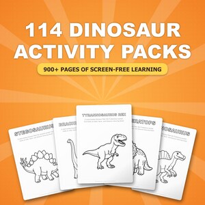 Ultimate Dinosaur Coloring & Activity Mega Bundle | 114 Dino Packs, 900+ Pages | Preschool Worksheets Homeschool Printables | Instant PDF image 1
