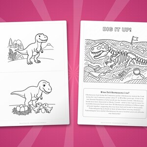 Albertosaurus dinosaurus activiteitenbundel | Afdrukbare kleurplaten, werkbladen en weetjes voor kinderen | Thuisonderwijs voorschoolse opvang | Directe pdf afbeelding 7
