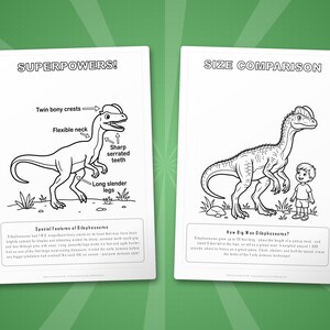 Dilophosaurus Dinosaur Activity Bundle | Coloring Pages, Worksheets, Facts (PDF) image 8