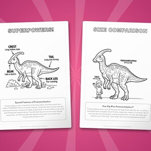 Activiteitenbundel dinosaurus Parasaurolophus | Kleurplaten, werkbladen, feiten (pdf-download) afbeelding 8