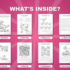 Homalocephale Dinosaurier Aktivität Bündel | Ausmalbilder, Arbeitsblätter, Fakten (PDF) Bild 2