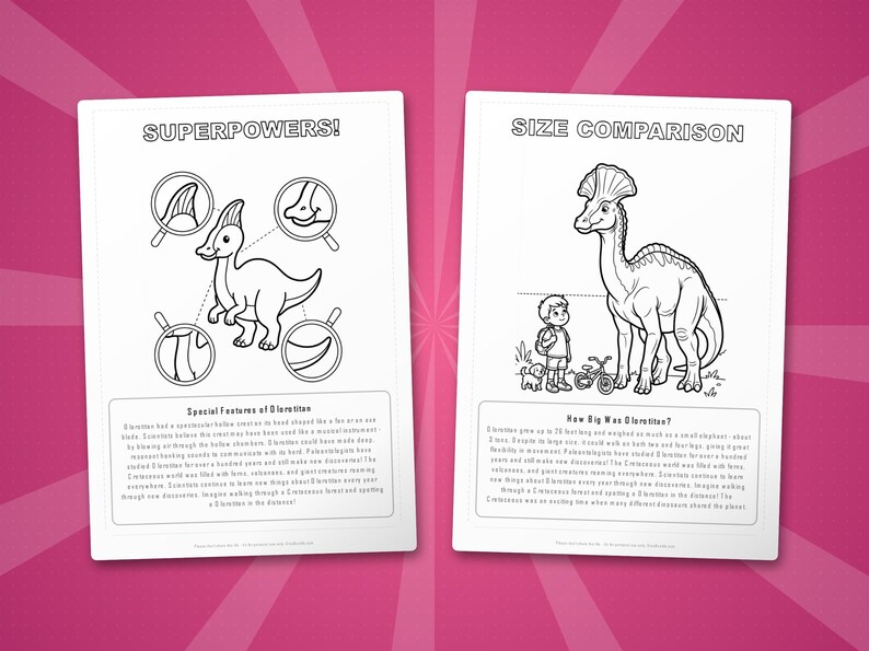 Olorotitan Dinosaur Activity Bundle | Coloring Pages, Worksheets, Facts (PDF Download) image 8