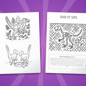 Utahraptor Dinosaur Activity Bundle | Coloring Pages, Worksheets, Facts (PDF Download) image 7