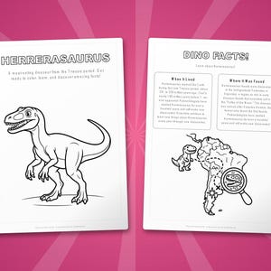 Herrerasaurus Dinosaur Activity Bundle | Coloring Pages, Worksheets, Facts (PDF Download) image 5