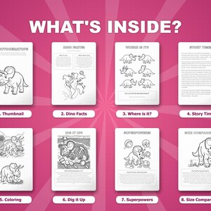 Pacchetto di attività sul dinosauro Nasutoceratops: pagine da colorare, schede didattiche e curiosità (PDF) immagine 2