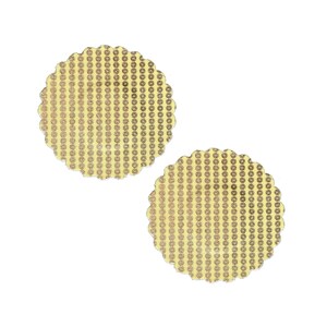 Yellow and Metallic Gold Round Nipple Pasties