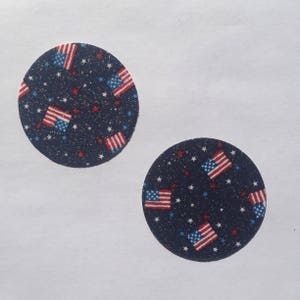 Glittery American Flag 3&quot; Circle Pasties - America Pasties - 4th of July