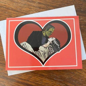 Frankenstein's Bride Pusta Karta Ręcznie Rysowana Karta Walentynkowa