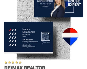 Re/max mäklare visitkort | Canva mall fastighetsmäklare