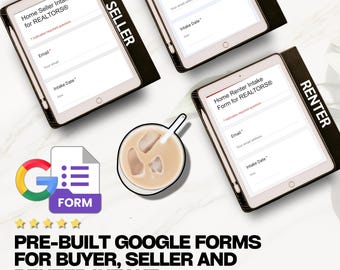 Färdiga Google-formulär för fastigheter | Köpare, säljare, hyresgäster och intagningsformulär | Onboarding av fastighetsmäklare