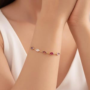 Pulsera de piedra de nacimiento personalizada, pulsera con varias piedras de nacimiento, joyería con piedra de nacimiento, pulsera con piedra de nacimiento familiar, regalo para mamá, regalo de Navidad