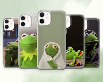 Meme Kermit Phone Case Funny Frog Cover for iPhone 17 Air, 17Pro, 16, 15, 14, 13, 12, Samsung S25, S24, S23, A16, A56, Pixel 10Pro, 9A