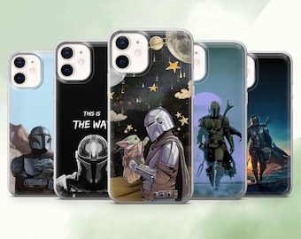 Funda para teléfono Mandalorian Grogu Star Wars para iPhone 17, 17 Pro, 16, 16 Pro, 15, 14, 13, 12, Samsung S26, S25, S24, A16, A56, Pixel 10, 10A