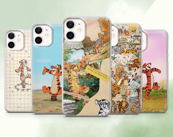 Tigger Phone Case Disney Nostalgia Cover for iPhone 17 Air, 17Pro, 16, 15, 14, 13, 12, Samsung S25, S24, S23, A16, A56, Pixel 10Pro, 9A
