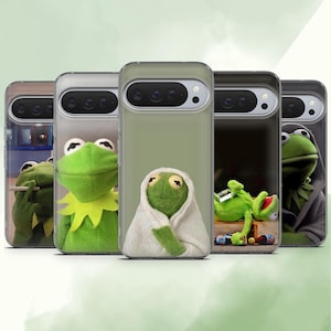 Kermit The Frog Phone Case Muppet Cover for Google Pixel 10Pro XL, 10Pro, 10, 9Pro, 9A, 9, 8, 7A, 7, 6A, iPhone 17, 17Pro, Samsung S25, A16