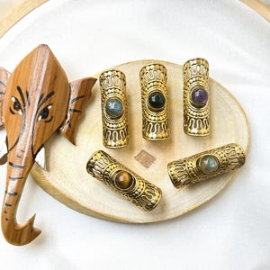 5 Stück Dreadschmuck Set Verstellbar Messing Dreadlock Manschette Boho Haarschmuck
