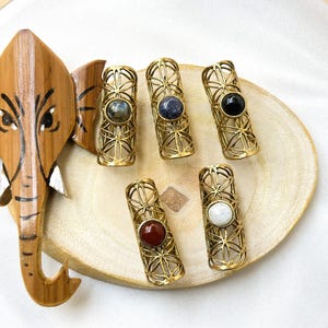 5 Stück Dreadschmuck Set Verstellbar Messing Dreadlock Manschette Boho Haarschmuck