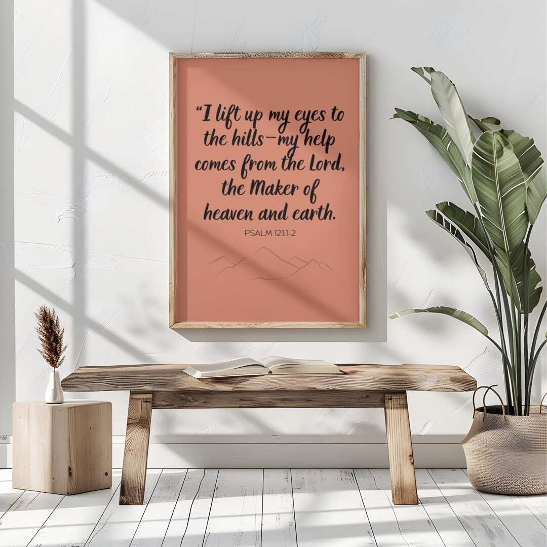 Psalm 121 Framed Bible Verse Poster | Christian Wall Art | Minimalist ...