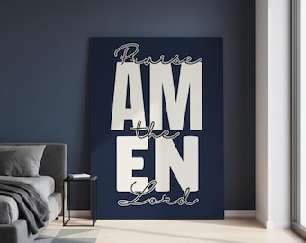 Praise the Lord Poster, Bold Christian Wall Art, Teen Boy Room Decor