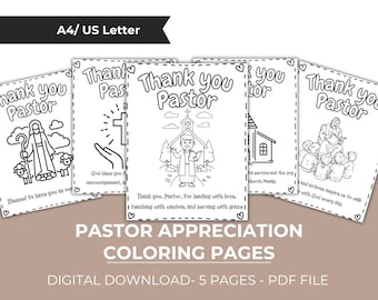 Pastor Appreciation Coloring Pages - Christian Printables (Digital Download)