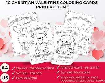 Christelijke Valentijnskleurkaarten voor kinderen | Afdrukbare bijbelteksten (pdf-download)