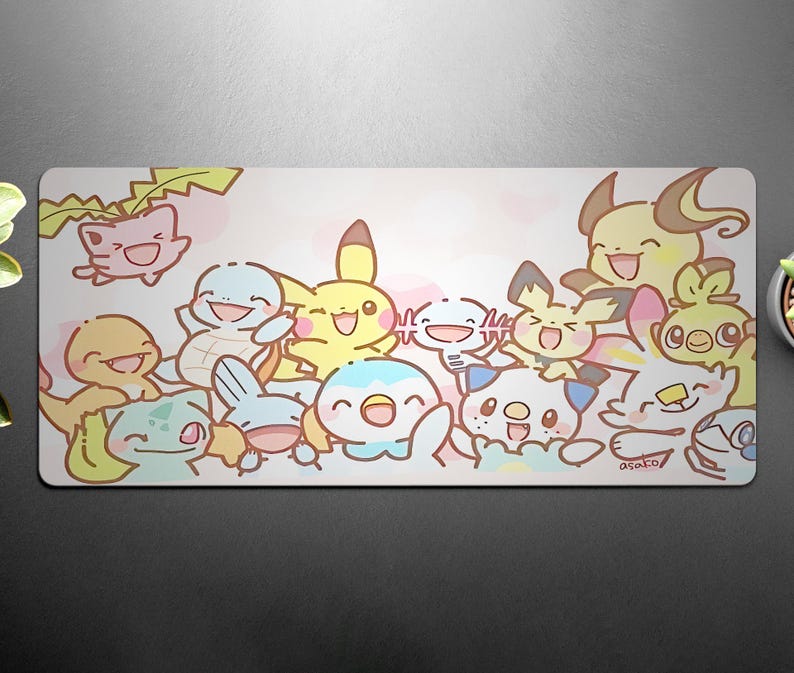 A collection of colorful cartoon characters, including Pikachu, Quicksilver, and others, arranged in a playful and whimsical manner.