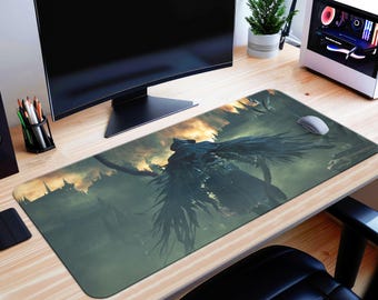 Bloodborne Desk Mat Mouse Pad, Gaming Playmat Father Gascoigne Keyboard PC Mat, Bloodborne Mouse Mat Gift, Gothic Horror Video Game Mat