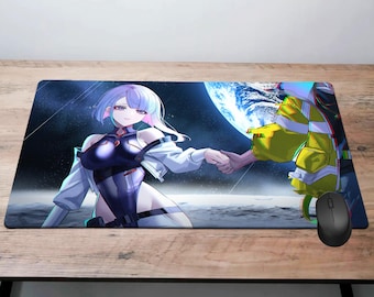 Tapis De Souris Anime Cyberpunk Edgerunners Rebecca - 800x300 Mm, Base Caoutchouc Antidérapante