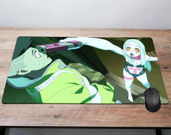 サイバーパンク エッジランナーズ デスクマット アニメマウスパッド、エッジランナーズ マウスパッド PC ゲーミングデスクパッド、ルシーナ キーボードマット、サイバーパンク プレイマット マウスパッド