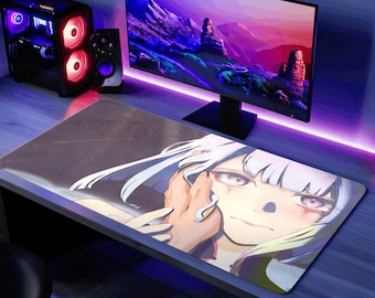 Lucyna Kushinada Desk Mat Cyberpunk Edgerunners Mouse Pad Lucy Mouse Pad PC Gaming Desk Pad, Lucyna Keyboard Mat Cyberpunk Playmat  Mousepad