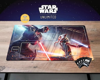 スターウォーズ プレイマット アソーカ TCG ゲームマット、スターウォーズ アンリミテッド ゲーミングマット プレミアム 3mm厚 TCG SWU スターウォーズ ダースモール