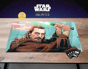 Obi-Wan Kenobi Spielmatte Star Wars TKG Spielmatte Star Wars Jedi Master Unlimited Gaming Mat Prequel Trilogy, 3 mm Dicke SWU Decor Geschenk