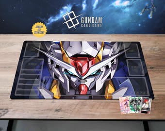 Tapete de juego Exia Gundam, tapete para cartas de Mobile Suit Gundam, tapete para juegos de cartas coleccionables Gundam, tapete de escritorio, tapete para ratón, regalo Wing Zero, tapete de juego de 24x14