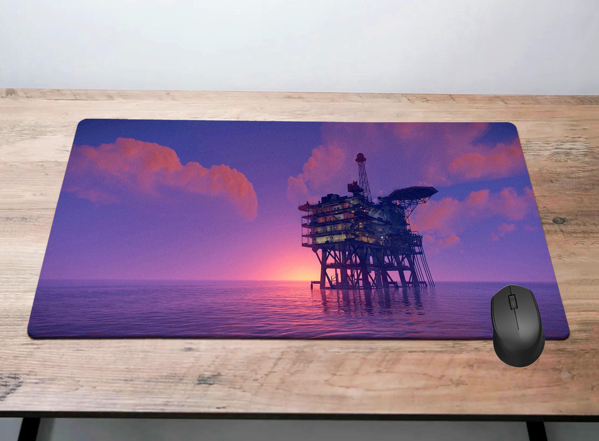 Rust Oil Rig Desk Mat Custom PC Desk Mat Mouse Pad XL, Rust Gaming Mat ...