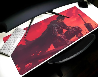 GUTS Desk Mat Anime Mouse Pad, Berserk PC Gaming Desk Pad for Gamers,  Berserk Keyboard Mat Gift, Griffith Desk Mat