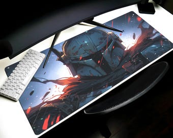 Star Wars Desk Mat Boba Fett Mouse Pad XL, Star Wars Gaming Mat, Mandalorian Keyboard Pad, Star Wars Mousemat, Custom PC Playmat
