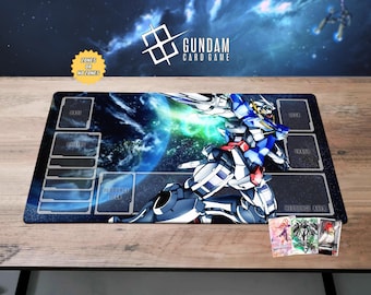 Tapete de juego Gundam Exia, tapete para cartas de Mobile Suit Gundam, tapete para juegos de cartas coleccionables Gundam, tapete de escritorio, tapete para ratón, regalo Wing Zero, tapete de juego de 24x14