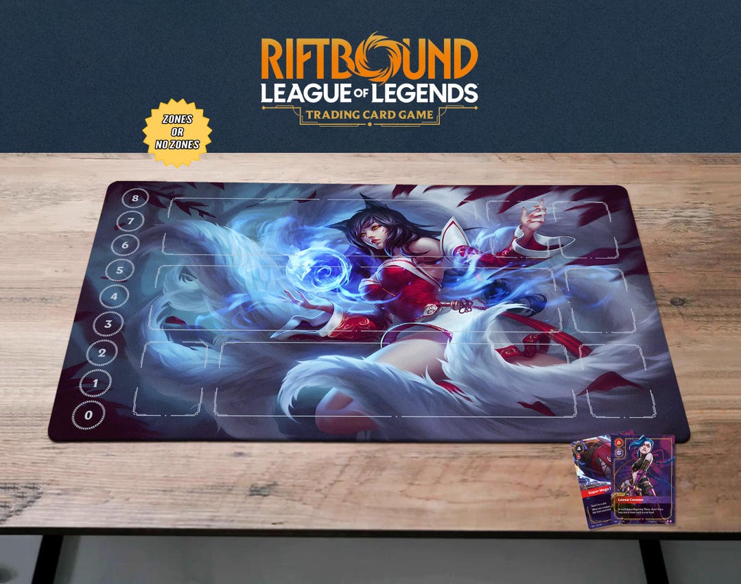 Ahri Playmat Riftbound TCG Card Mat, Rift Bound Gamemat Nine-tailed Fox ...