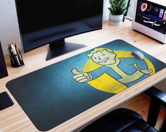 Fallout Desk Mat Gaming Mouse Pad, Pip-Boy Fallout Desk Pad, Vault-Tec PC Keyboard Mat Gift, Fallout Playmat, Wasteland Mousemat Merch