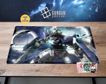 Tapete de juego Gundam Exia, tapete para cartas de Mobile Suit Gundam, tapete para juegos de cartas coleccionables Gundam, tapete de escritorio, tapete para ratón, regalo Wing Zero, tapete de juego de 24x14