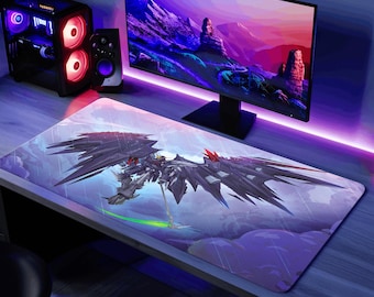 Deathscythe Desk Mat Gundam Mobile Suit Mouse Pad, TCG Card Game GCG Playmat Gaming Mat Gift Keyboard Mat, Gundam Extended Mouse Pad