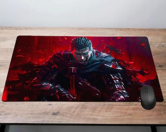 Berserk Desk Mat Anime Mouse Pad, GUTS PC Gaming Desk Pad for Gamers,  Berserk Keyboard Mat Gift, Griffith Desk Mat