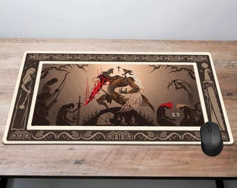 Maliketh Desk Mat Elden Ring Mouse Pad, Lands Between Mouse Pad Gaming Desk Pad, The Black Blade Gaming Mousemat, Elden Ring Playmat