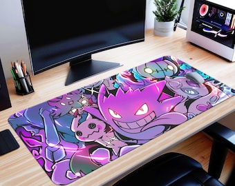 Tappetino da scrivania Gengar Ghost Pokemon Mouse Pad Grande Mousepad da gioco, Tappetino da tastiera Gengar Ghost Type Pokemon Tappetino da gioco Scrivania Decorazione Regalo