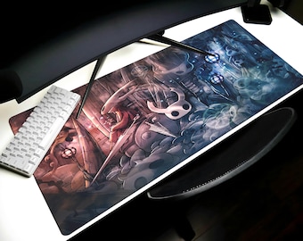 Hohle Ritter Schreibtischmatte Gaming Maus Pad, Silksong PC Gaming Schreibtischunterlage, Videospiel Tastatur Matte Geschenk, Hohle Ritter Mausmatte