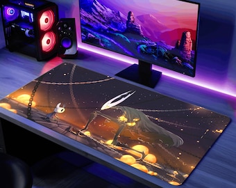 Hollow Knight bureaumat gaming-muismat, Silksong pc-gaming bureaumat, videogame toetsenbordmat cadeau, holle ridder muismat