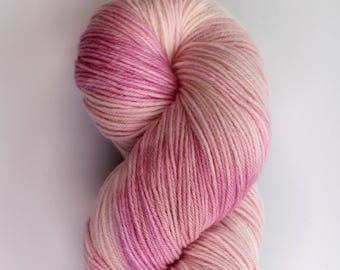 Hand Dyed Yarn, Fingering weight, Superwash Merino Wool, Ballet Pink